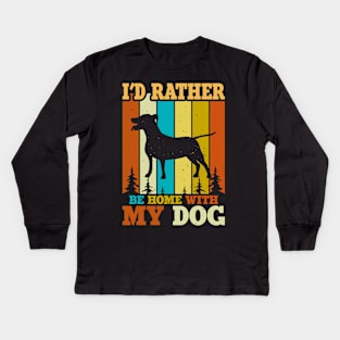 I'd Rather Be Home With My Dog T shirt For Women T-Shirt Kids Long Sleeve T-Shirt